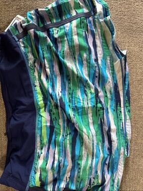 Lululemon Striped Blue-Green Athletic skort